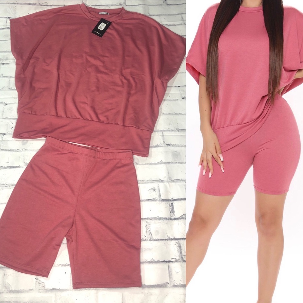 Fashion Nova Together now Biker short 2pc set